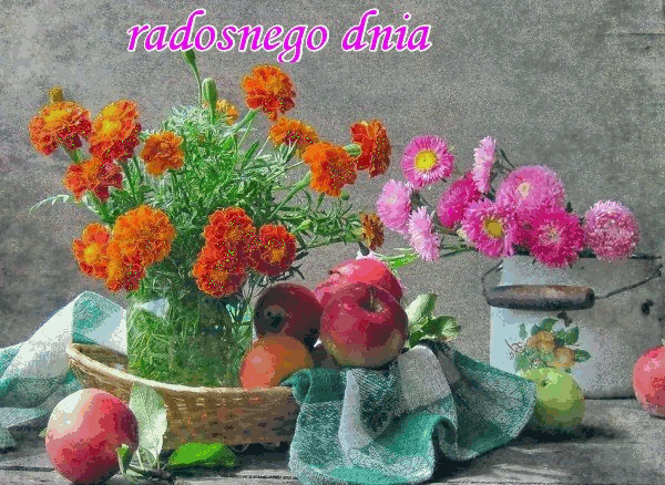 Radosnego dnia kwiaty jabłka